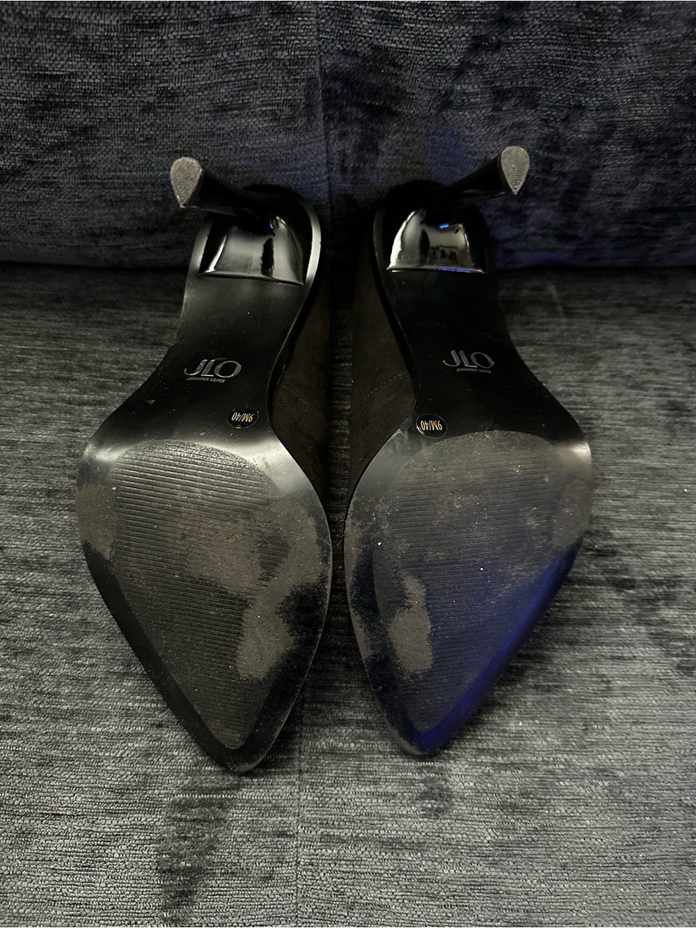 J. Lo Black Pointed Toe Women's Pumps with Studded Trim - Picture 5 of 6